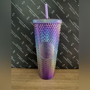 NWT Starbucks USA Purple Oil Slick Studded Cup